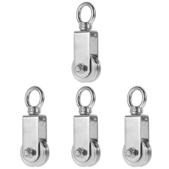 WORGEOUS 4pcs Cable Pulley Wheels Industrial Bearing Pulley Stainless Steel Pulley Lifting Rope Pulley