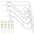 thumbnail image 1 of WORGEOUS Set of 4 White Floating Shelf Brackets, Wall Mounted Floral Decorative Cast Corner Joint Supports, 1 of 8