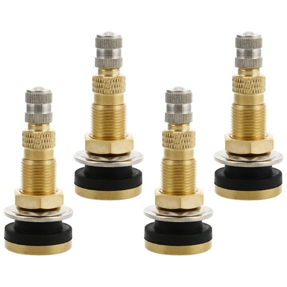 WORGEOUS 4pcs Heavy Duty Copper Valve Stems Tractor Valve Stem for Tubeless Tires Vacuum Tire Air Valve for Engineering Vehicles Rollers Loaders