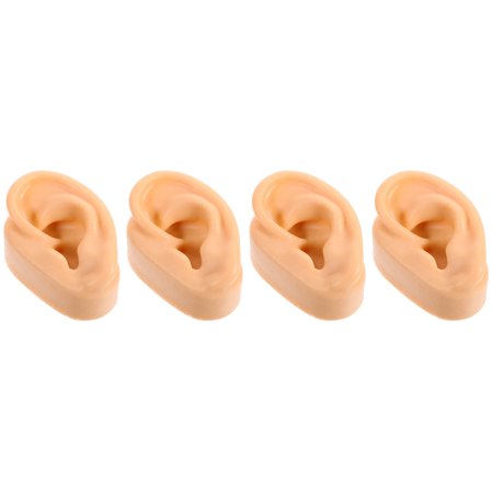 WORGEOUS 4pcs Human Ear Model Silicone Universal Left Ear Model Simulation Ear Model Ear Prank Prop