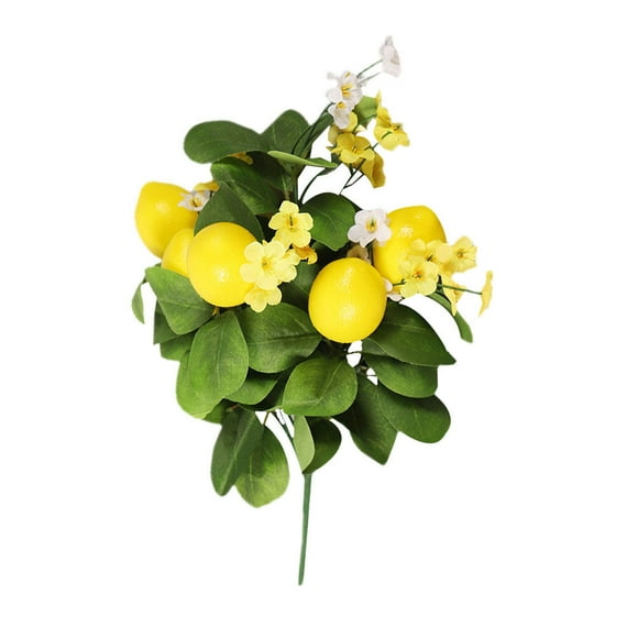 WORGEOUS 4pcs Imitation Lemon Fake Flower Ornament Faux Lemon Branch Simulation Bouquet