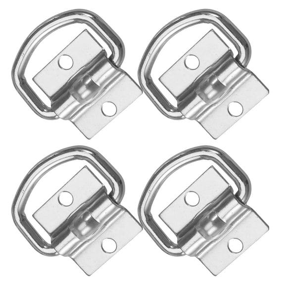 ADDHAT 4Pcs Plated Silver Heavy Duty Truck Bed Tie Down Anchor Rings for Cargo Securing and Trailer Use