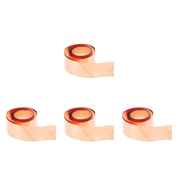 WORGEOUS 4pcs Pure Copper Foil Roll For Crafting And Electrical Repairs Conductive Copper Tape For Diy Projects Adhesive Copper Foil Sheet For Soldering