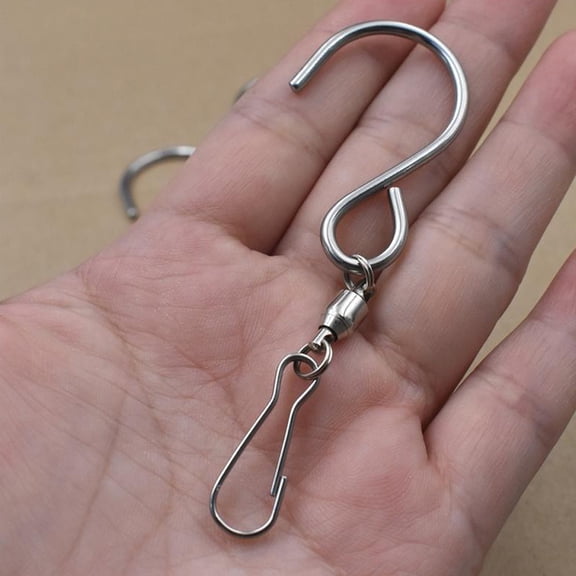 WORGEOUS 4pcs S Shape Swivel Bearing Hooks Stainless Steel Wind-Rotating Display Hanger for Home Office