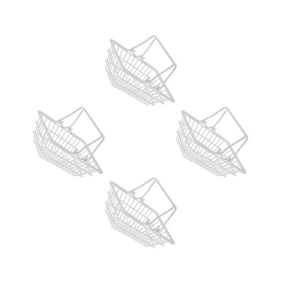 WORGEOUS 4pcs Small Shopping Basket Desktop Sundries Basket Metal Shopping Basket Novelty Handheld Basket