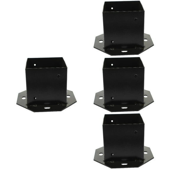 WORGEOUS 4pcs Square Floor Flange Railing Post Holder Deck Wood Post Base for Outdoor Decks and Fences