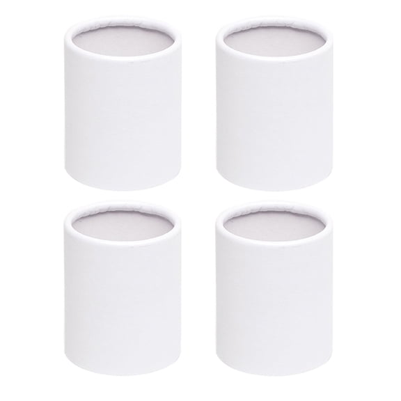 FUEENIRVA Set of 4 White Round Floral Paperboard Boxes for Flower Bouquets, Elegant Cylindrical Holders for Arrangements