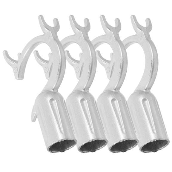 WORGEOUS 4pcs Utility Hook Head Telescopic Rod Pole Head Aluminum Alloy Reach Pole Head Replacement Windows Blinds Hangers Wardrobes Closet Rods Head