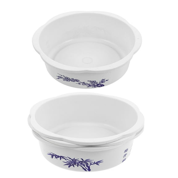 WORGEOUS 4pcs Water Plant Pot Garden Planter Hydroponic Planter Bowls Lotus Bowls Water Lily Planter Round Plastic Pots Decorative Printed Flower Pot