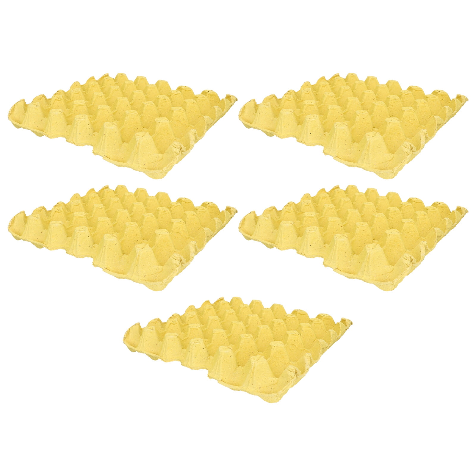 WORGEOUS 5-Pack Yellow Paper Storage Trays and Racks for Quail Eggs and Frying Cartons Organizer