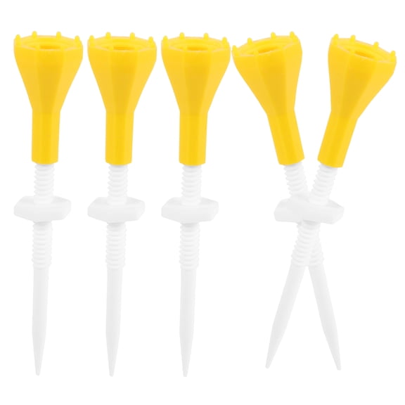 WORGEOUS  5 Pcs Golf Tee Practice Holder Equipment Accessories Yellow