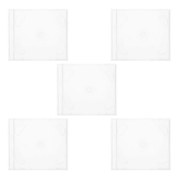 WORGEOUS 5 Pcs Lightweight Clear CD Cases Transparent Disc Protective Boxes Reliable DVD Cases Portable CD Storage Organizer Boxes