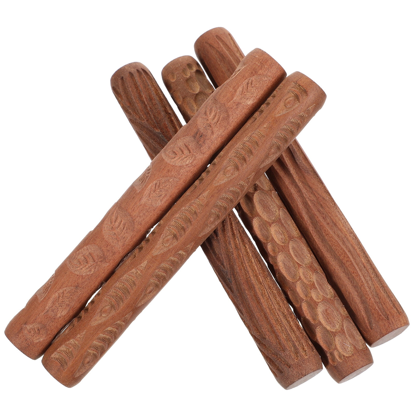 WORGEOUS 5-Piece Pottery Tool Set with Printed Mud Boards, Reusable Clay Sculpting Tools 11.7x1.2CM for Ceramic Art