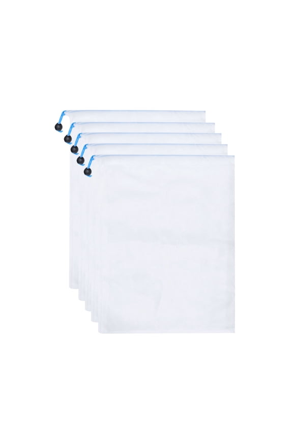 FUEENIRVA 5 Pcs Blue Fruit Mesh Bags for Washing Small Items and Vegetable Storage