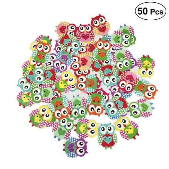 GOOHOCHY 50Pcs Assorted Wood Buttons for Crafts, Decorative Sewing, Scrapbooking, Projects