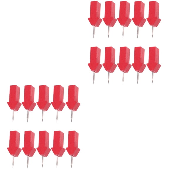 WORGEOUS 50 Pcs Creative Bedside Drawing Board Wood Tables Decorative Thumbtack Cork Pushpin Broches Nails(Red)
