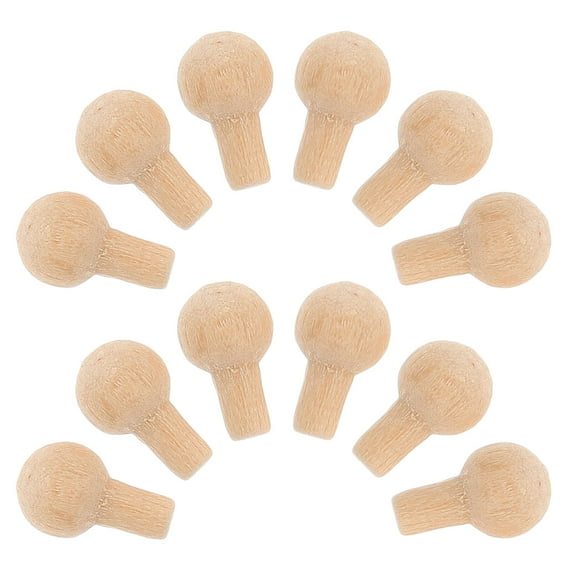 WORGEOUS 50 Pcs Dollhouse Miniature Knobs For Diy Furniture Projects Mini Wood Door Handles For Doll House Cabinets And Drawers Pretend Play Mini Knobs