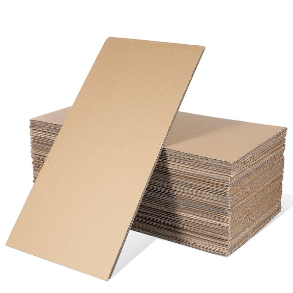 WORGEOUS 50 Pcs Heavy Duty Cardboard Corrugated Paper 40.50X20.00X0.25CM Khaki