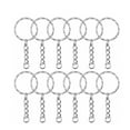 thumbnail image 1 of WORGEOUS 50 Pcs Metal Split Key Chain Twisted Round Keychain with Chain and Hanging Ring (White K Pattern), 1 of 8