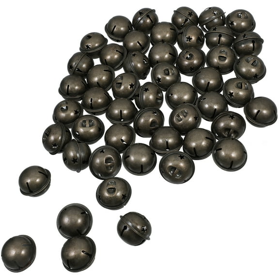 WORGEOUS 50 Pcs Rusty Metal Christmas Sleigh Bells Jingle Bells with Star Cutout Rustic Craft Bell Mini Metal Bells for Christmas Tree Holiday Season Party Decorations