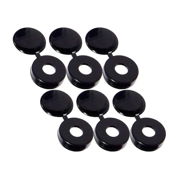 WEUVEB 50pcs Black Plastic Screw Covers Decorative Caps for Car Screws Prevent Leakage and Protect Fasteners