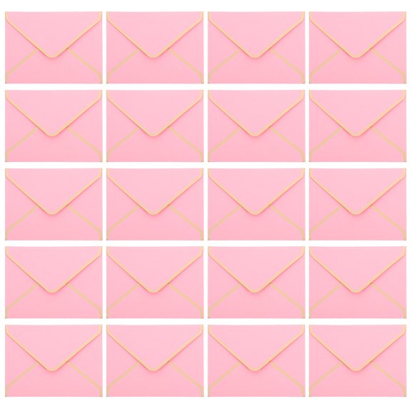 Mobutofu Compact Pink Envelopes Multi-Function for Holiday and T You Notes 50Pcs