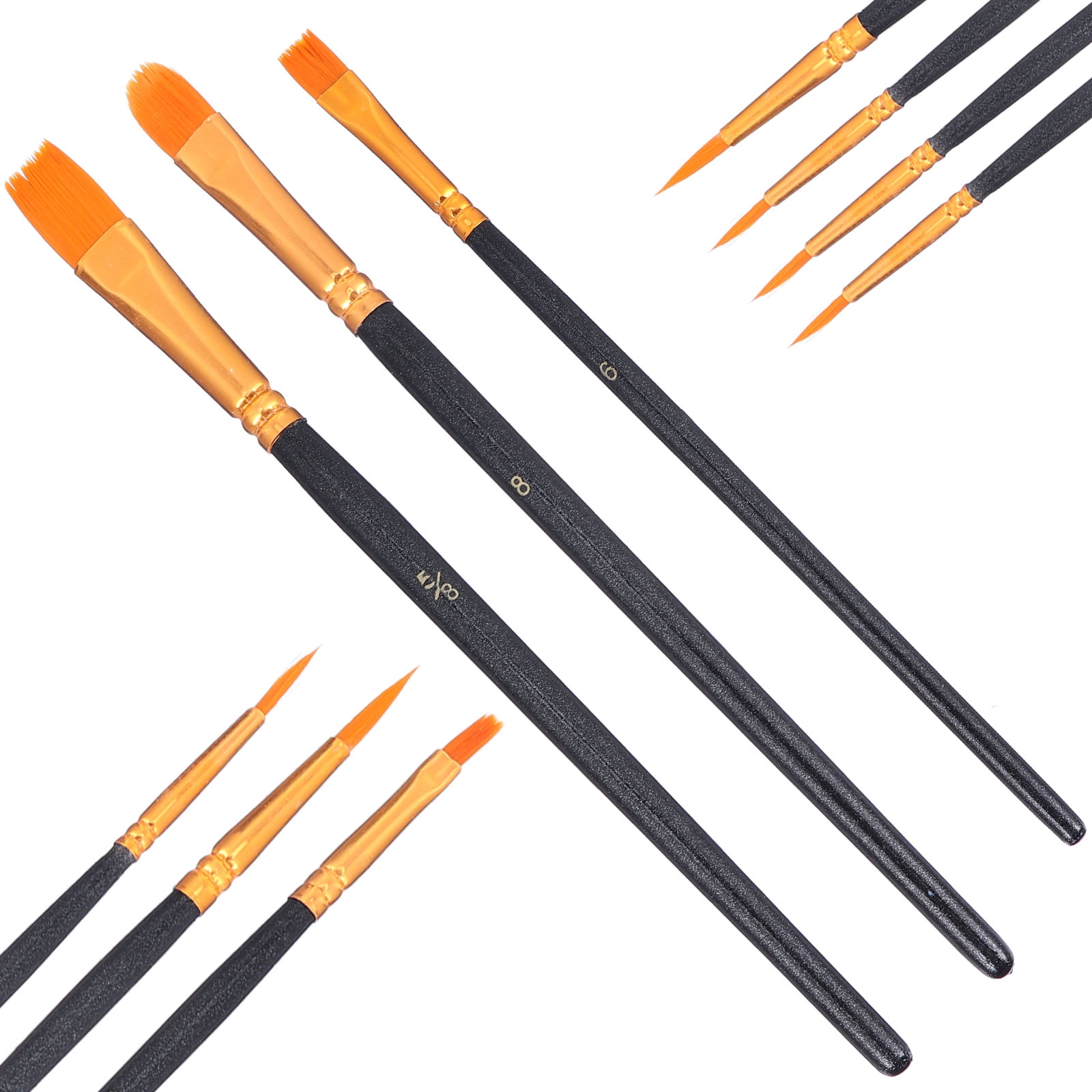 WORGEOUS  50 Pcs Watercolor Pen Finger Paint Miniature Kids Brushes Child Black