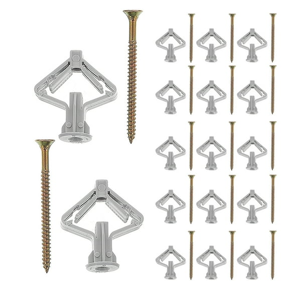 WORGEOUS 50 Sets Hollow Wall Anchors Metal Expansion Bolts Secure Mounting Anchors Drywall Anchors Plaster Tile Anchors Expansion Concrete Wall Anchors