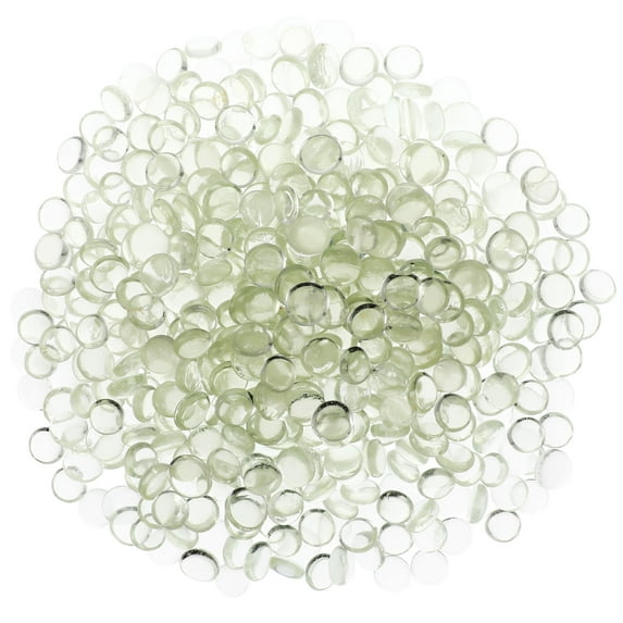 WORGEOUS 500 Pcs Glass Beads Clear Glass Beads For Vases Decorative Rocks Flat Marbles For Aquarium Vase Fillers For Centerpieces