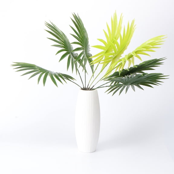 BESTYASH Simulation Plant Ornament with Plastic Palm Leaf for Indoor Decorative Display