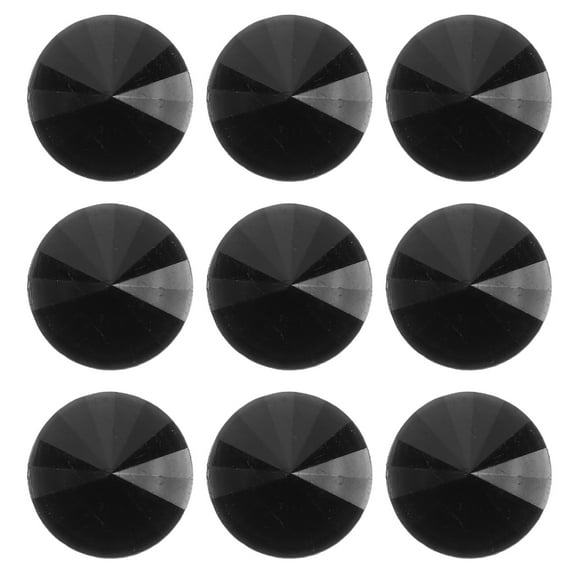 WORGEOUS 50pcs Black Acrylic Rhinestone Buttons Faceted Black Buttons Round Crystal Sewing Button For Clothing Crafts And Diy Projects 15mm