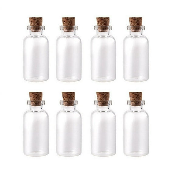 WORGEOUS Set of 50 Glass Bottles with Cork Stoppers, 7ml Glass Vials for Messages, Wishes, Crafts, and Notes