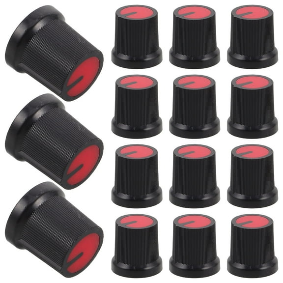 WORGEOUS 50pcs Red Plastic Volume Knobs for 6 mm WH148 Potentiometer Amplifier Control Switch Caps and Durable Ideal for Electric Guitar and Bass Easy to Adjust and Install