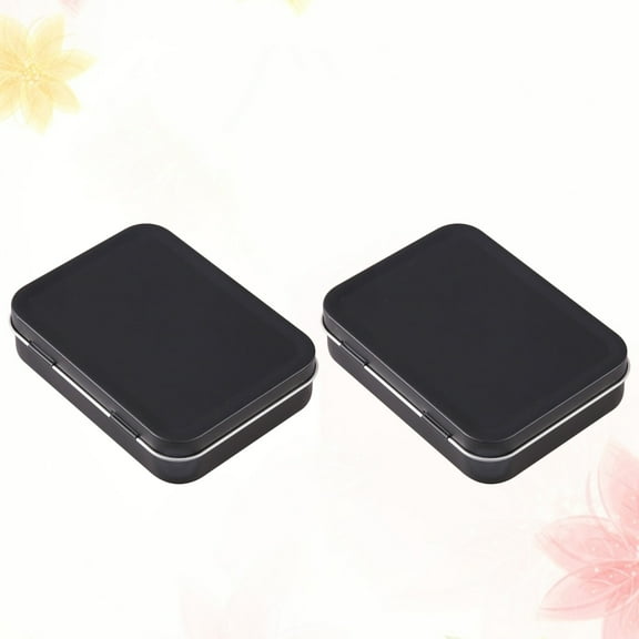 WORGEOUS 5PCS Portable Storage Box Iron Small Storage Box Mini Empty Tins Box Sturdy Storage Case Multi-purpose Storage Box (Black)