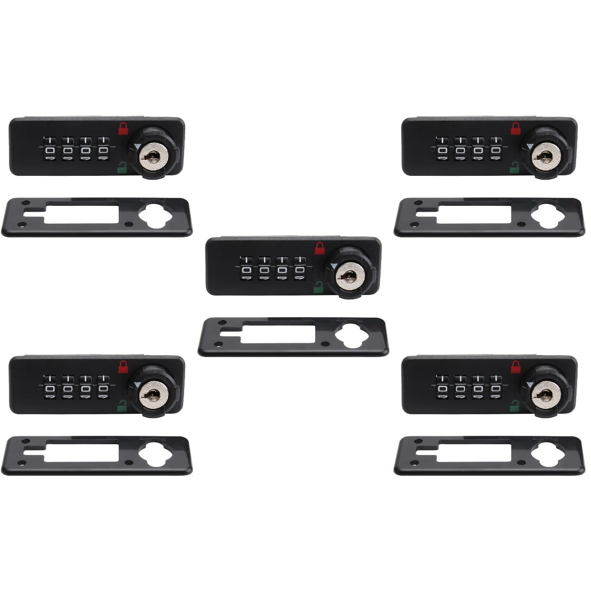 WORGEOUS 5pcs 4 Cam Lock Wardrobe Door Drawer Digital Lock for File ...