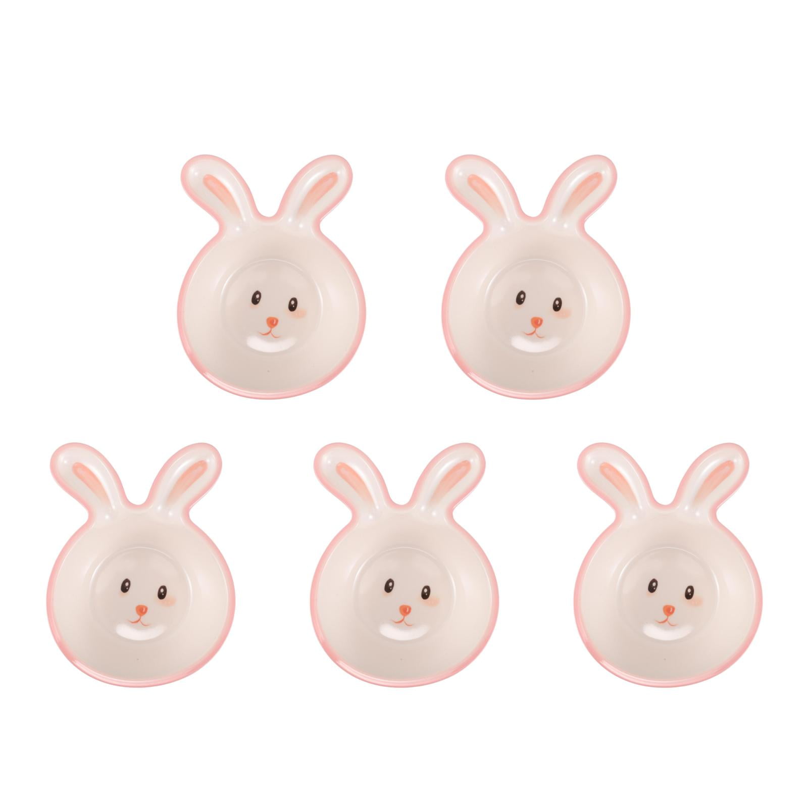 WORGEOUS 5pcs Bunny Shaped Easter Bowl for Serving Fruit Bowl Candy Plate and Desserts Plate Serving Plate Dinner Plates for Festive Table Settings