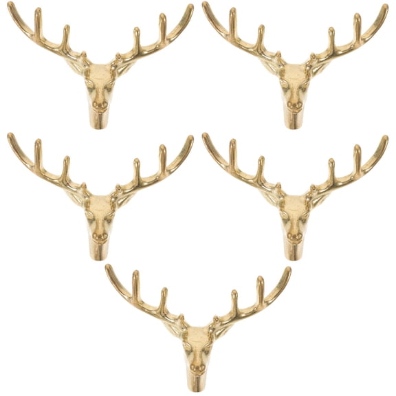 WORGEOUS 5pcs Door Handle Deer Shape Knob Vintage Furniture Pull Handle Dresser Pull