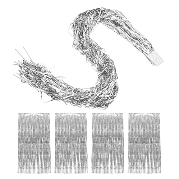 WHAMVOX Raindrops 5pcs Elegant Fringe Backdrop for Wedding Birthday Photo Booth Props Streamers Plastic Valentine Curtain
