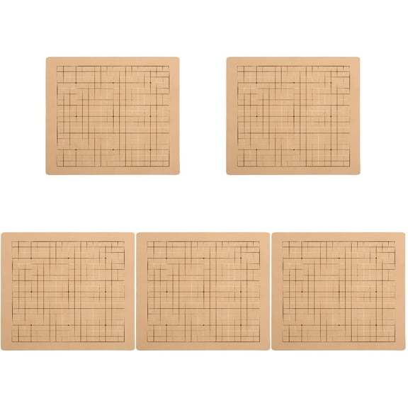 WORGEOUS 5pcs Foldable Chess Board Game Chessboard Dual Use Chinese Chess Chessboard