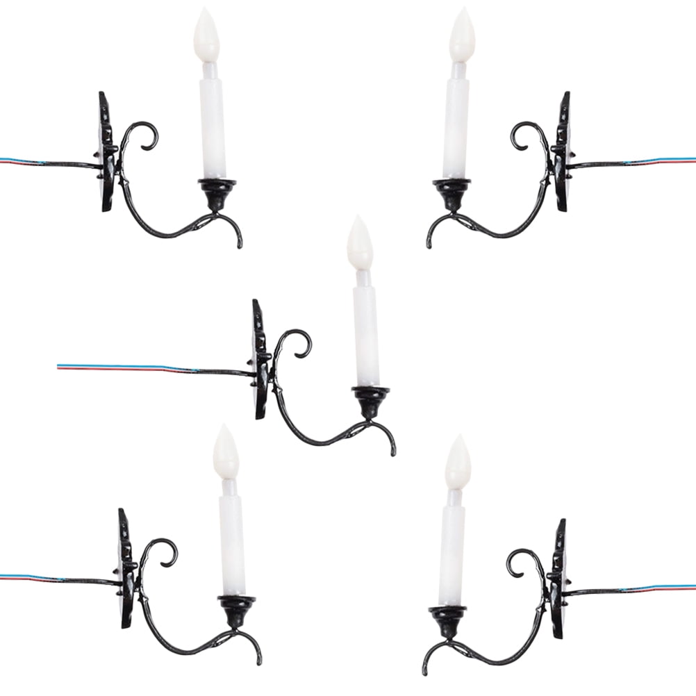WORGEOUS 5pcs Mini House Wall Lamp Models Miniature Wall Lamps Mini ...