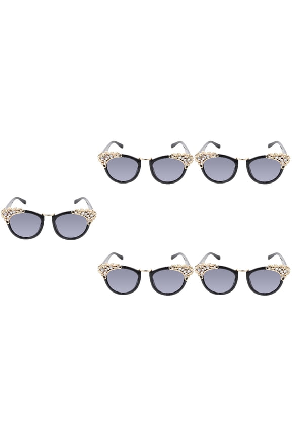 5pcs Rhinestone Sunglasses For Women Vacation Beach Party Outdoor Summer Eyewear