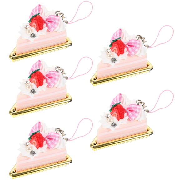 BESTYASH 5Pcs Multi Color Strawberry Key Ring Made of PVC Material for Decoration