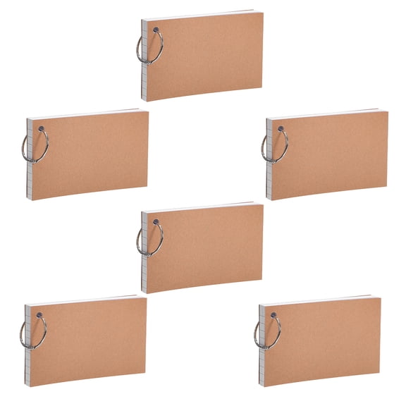 WORGEOUS 6 Books Study Card Notepad Notebook 12.70X7.60X1.00CM White