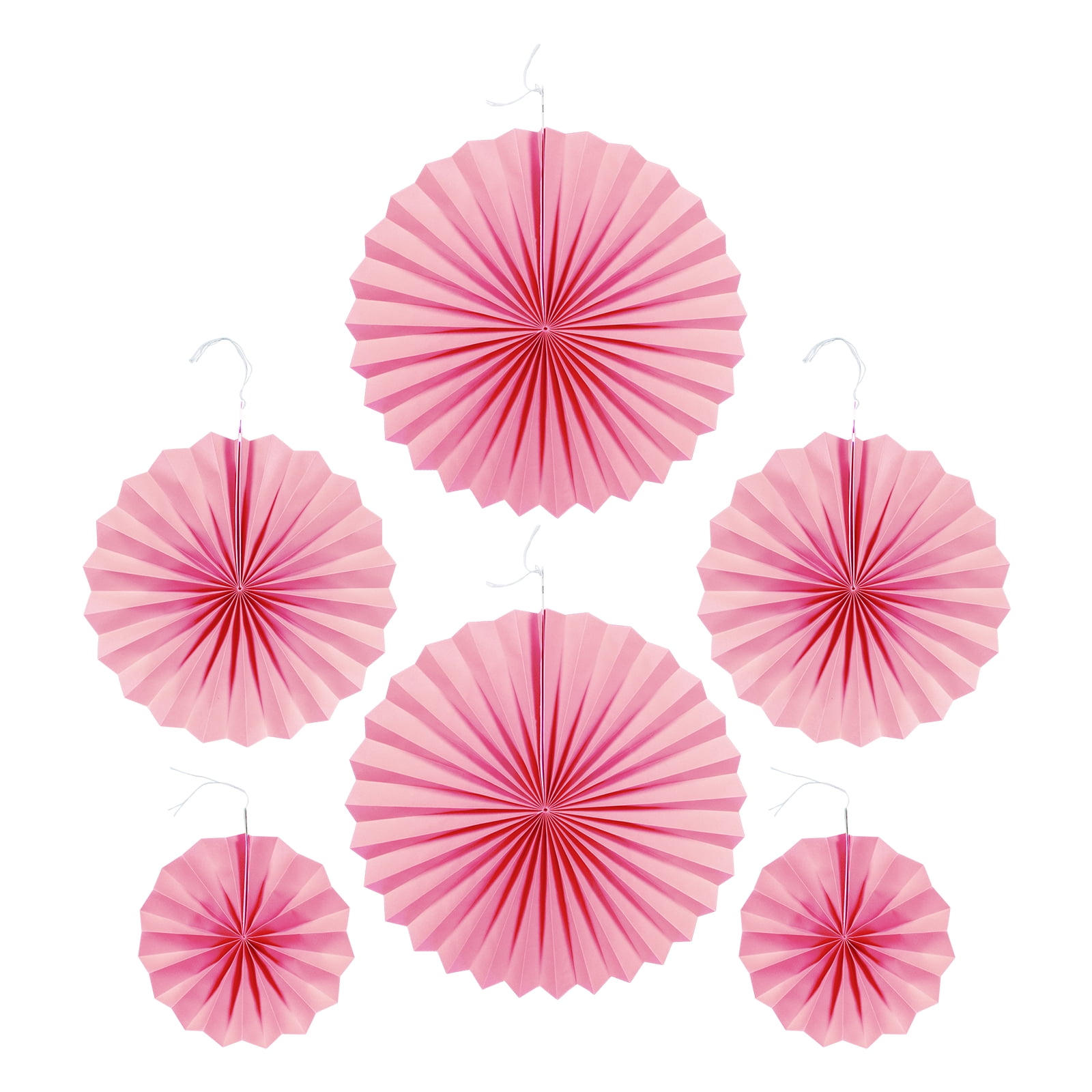 WORGEOUS 6 Hanging Paper Folding Fan Round Honeycomb Fans Wedding Paper ...