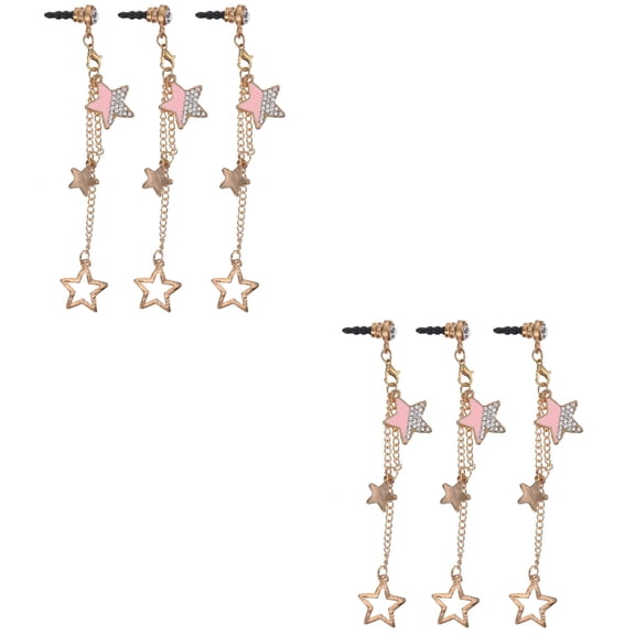 WORGEOUS 6 Pcs 3.5mm Dust Plugs Earphone Shape Mobile Phone Dust Plugs