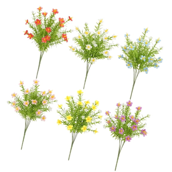 WORGEOUS 6 Pcs Artificial Flower Daisy Tree Hydrangea Faux Flowers Bride