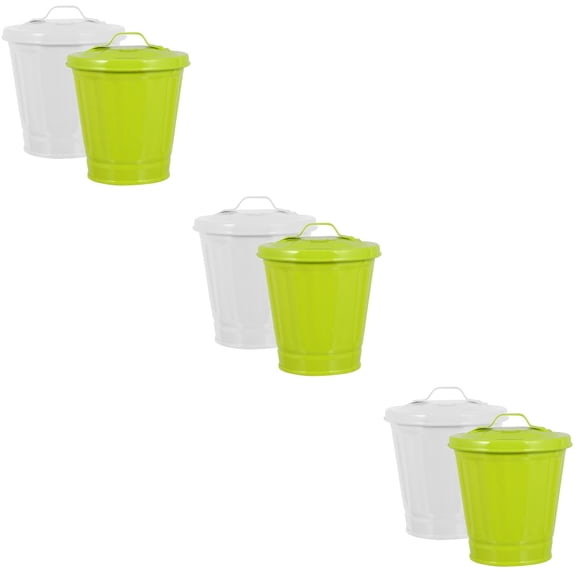 WORGEOUS 6 Pcs Desktop Tiny Waste Bucket Covered Mini Garbage Container Office Trash Can with Lid Waste Can