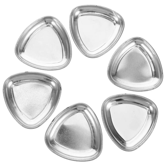 WEUVEB Set of 6 Portable Silver Metal Paint Palettes for Multi-Functional Art and Craft Use