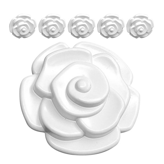 WORGEOUS 6 Pcs Handles Drawer Handle 3.50X3.50X2.50CM White