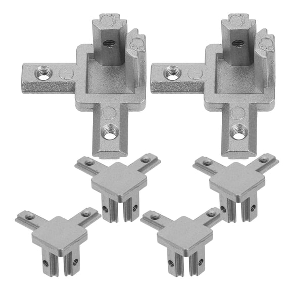 WORGEOUS 6 Pcs Hexagonal Socket Bracket Extruded Aluminum Hardware Silver